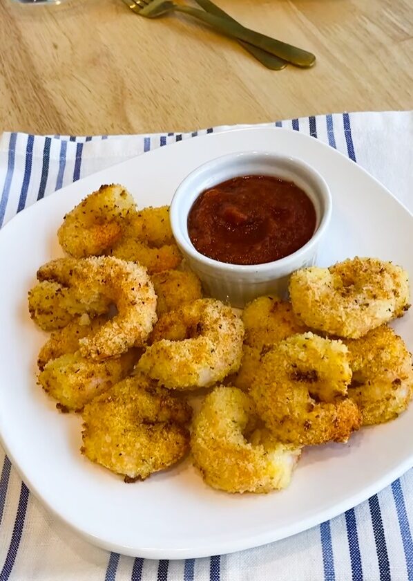 Air fryer garlic parmesan shrimp