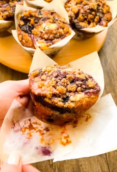 Blueberry cream cheese muffin