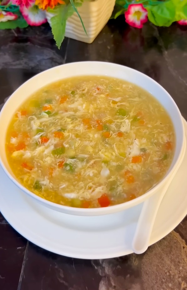Vegetable egg drop soup - Vegetable egg drop soup recipe photo