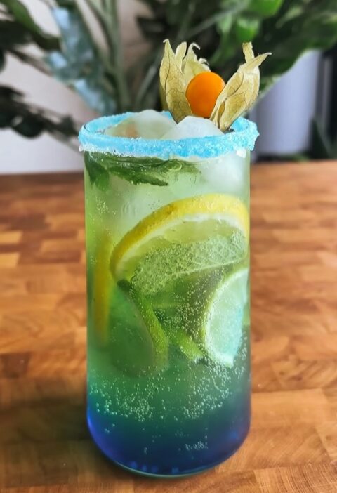 Blue lagoon cocktail