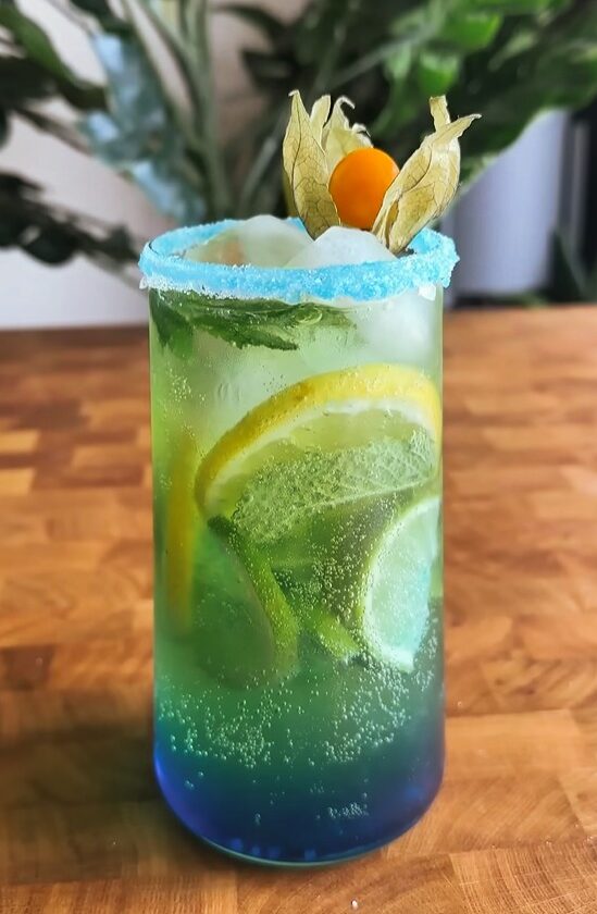 Blue lagoon cocktail