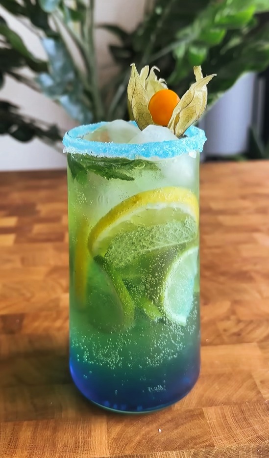 Blue lagoon cocktail