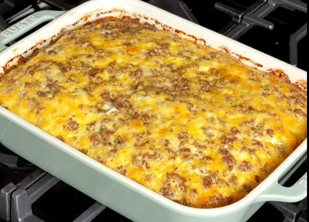 Beef cheese and egg casserole 