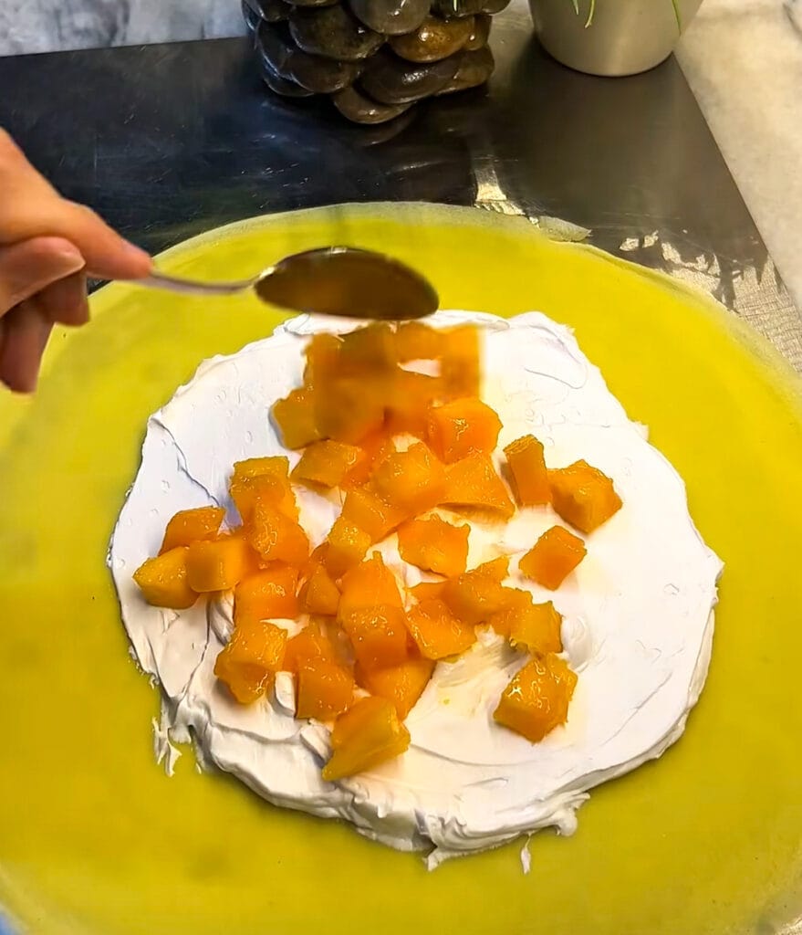 Mango crepe rolls