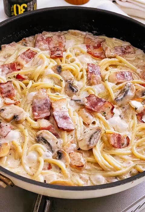 Bacon mushroom pasta