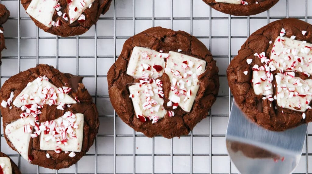 Peppermint bark brownie